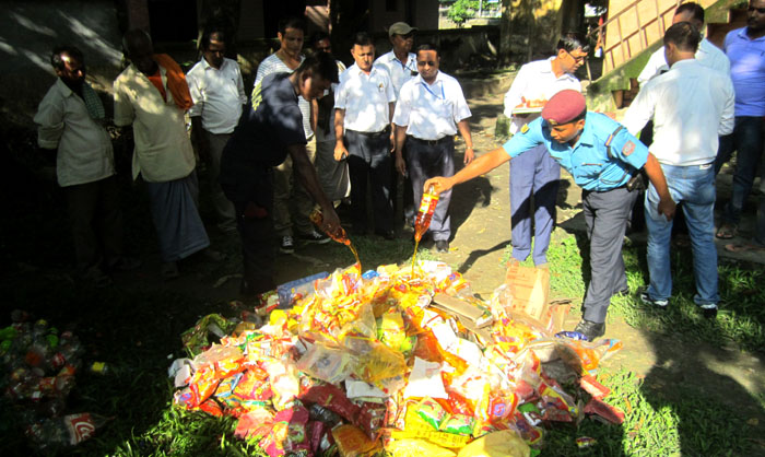 अनुगमन टोलीद्वारा अखाद्य वस्तु नष्ट