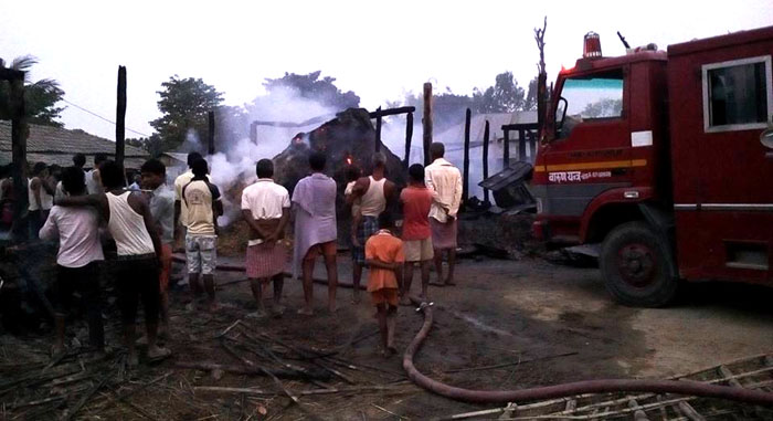 बिषहरियामा आगलागी, ४० लाख बराबरको क्षति