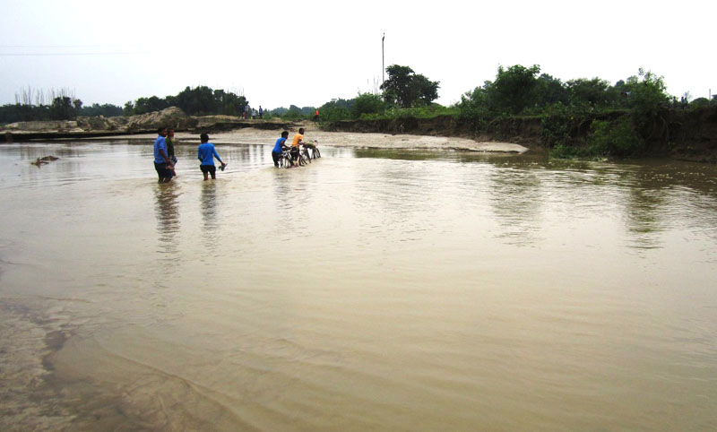 सप्तरीमा फेरी वर्षा शुरुः डुबानमा परेका बस्तीहरुमा पुनः बाढी पस्ने खतरा