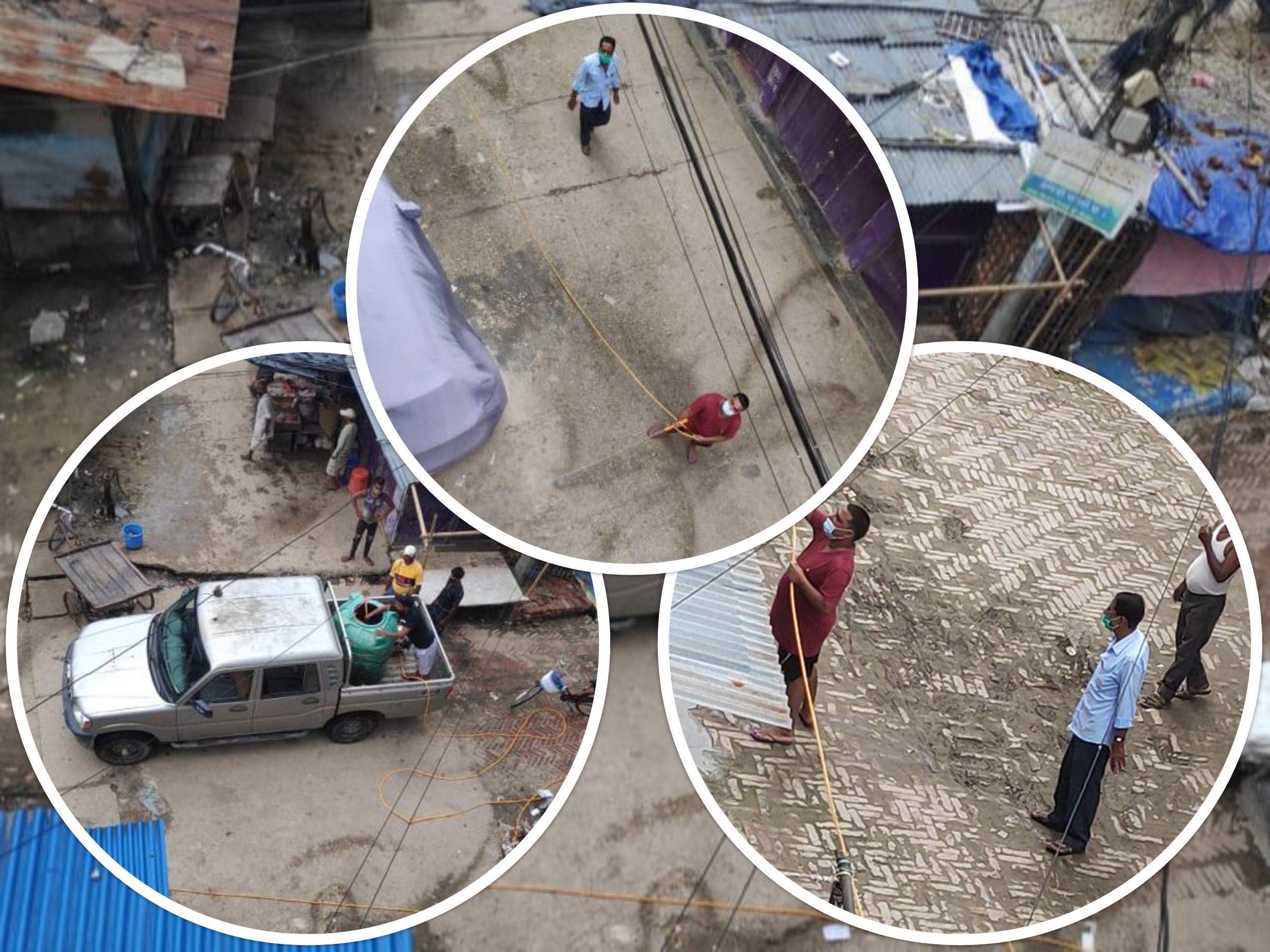 कोरोना प्रभावित क्षेत्रमा सेनीटाइजर छर्दै सप्तरी युथ