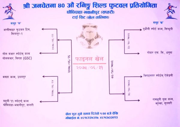 घोंघिदाहामा ४० औं रनिङ्ग शिल्ड फुटबल प्रतियोगिताको पूर्ण तयारी
