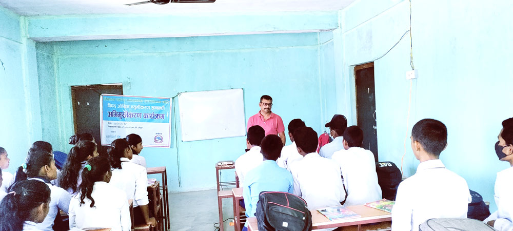 तिलाठी कोईलाडीमा बालबालिकालाई विपद् सम्बन्धीअभिमुखीकरण