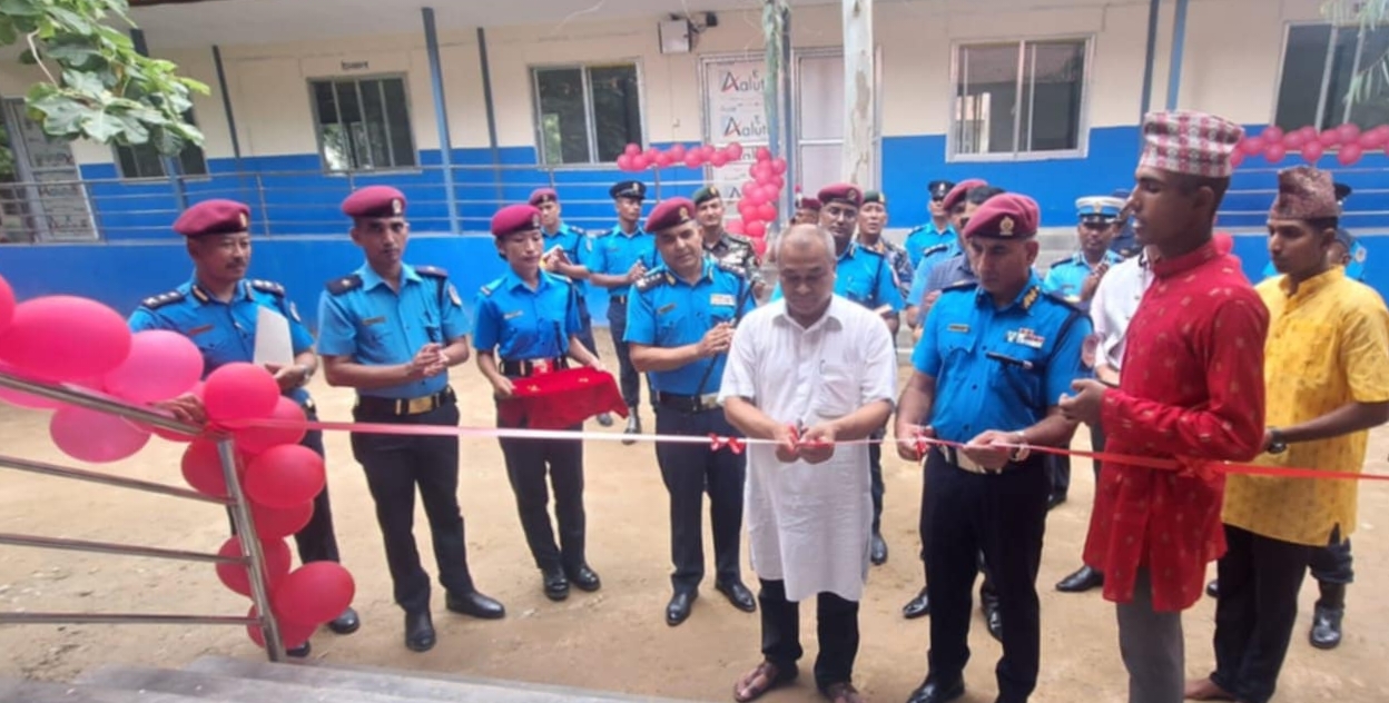 मन्त्री लेखीद्वारा नवनिर्मित प्रहरी प्रशिक्षण भवन उद्घाटन